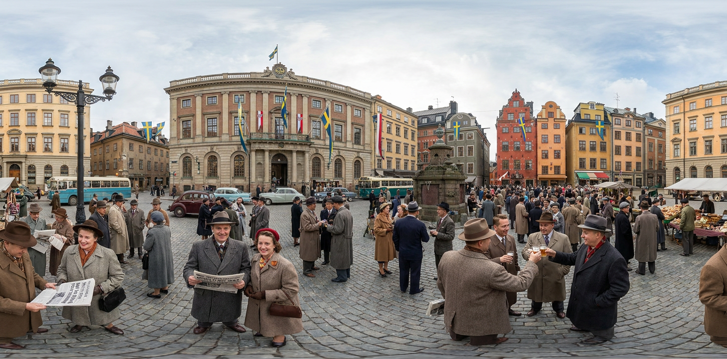 360° scene from Sweden Abolishes The Motbok Rationing System