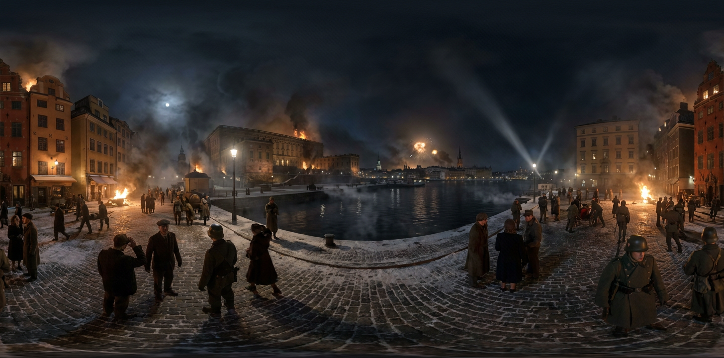 360° scene from Soviet Union accidentally bombs Stockholm and Strängnäs