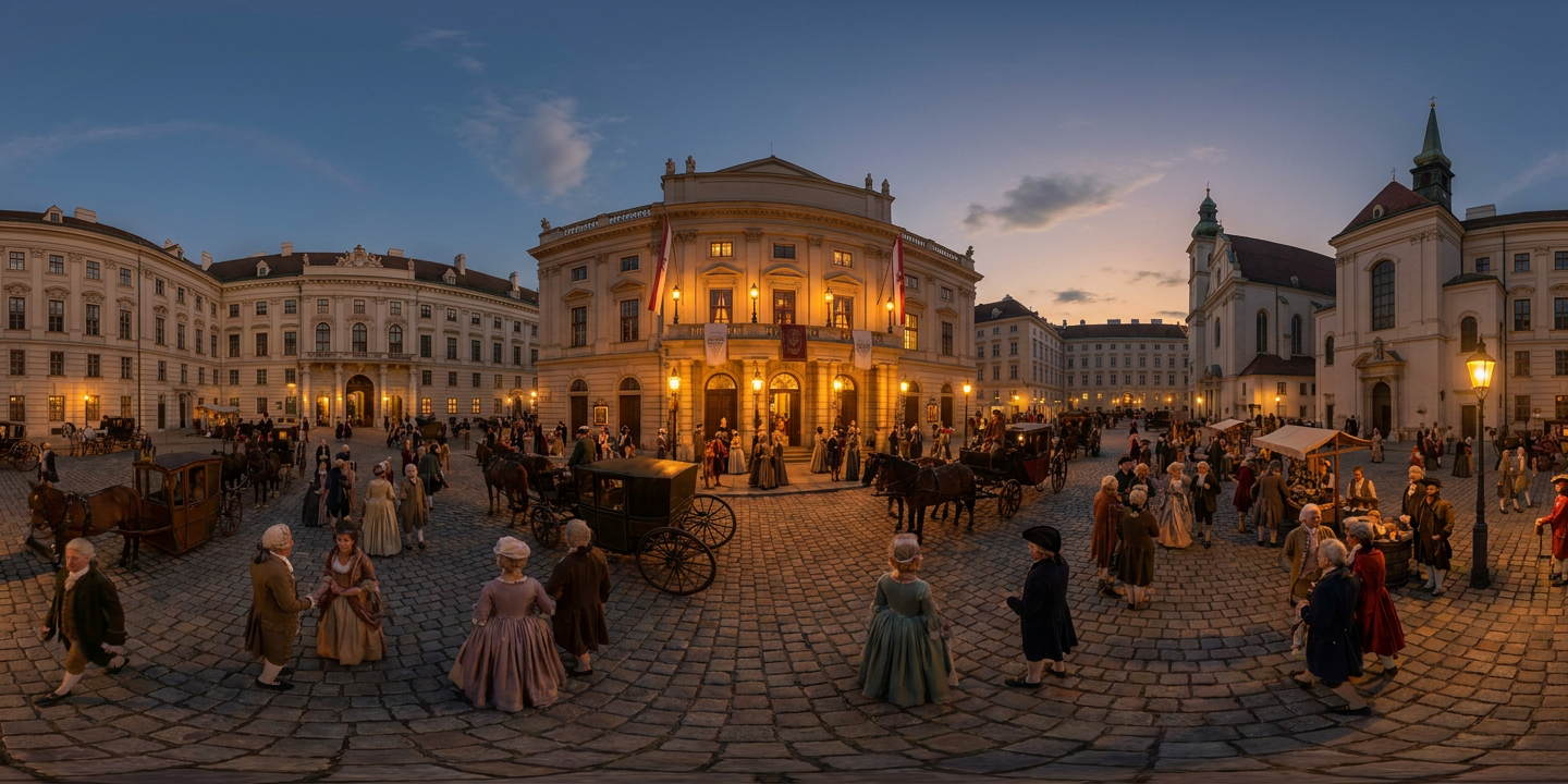 360° scene from Premiere of Mozarts The Marriage of Figaro