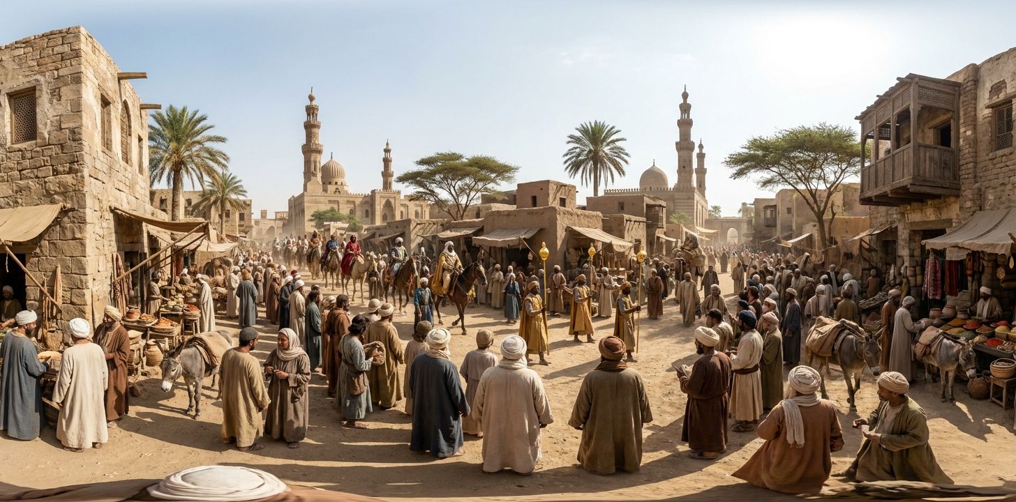 360° scene from Mansa Musa's Pilgrimage to Mecca and Cairo Stopover