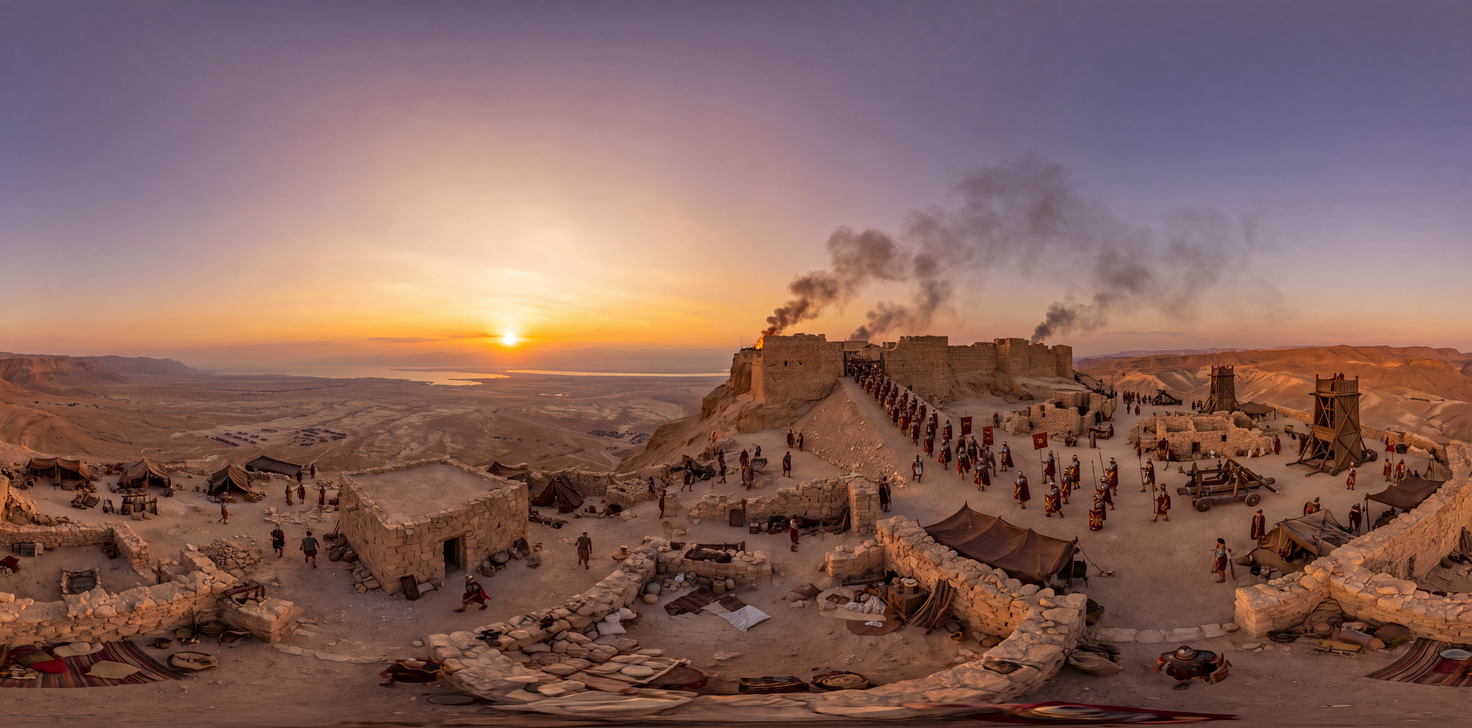 360° scene from Roman Legions Breach the Fortress of Masada