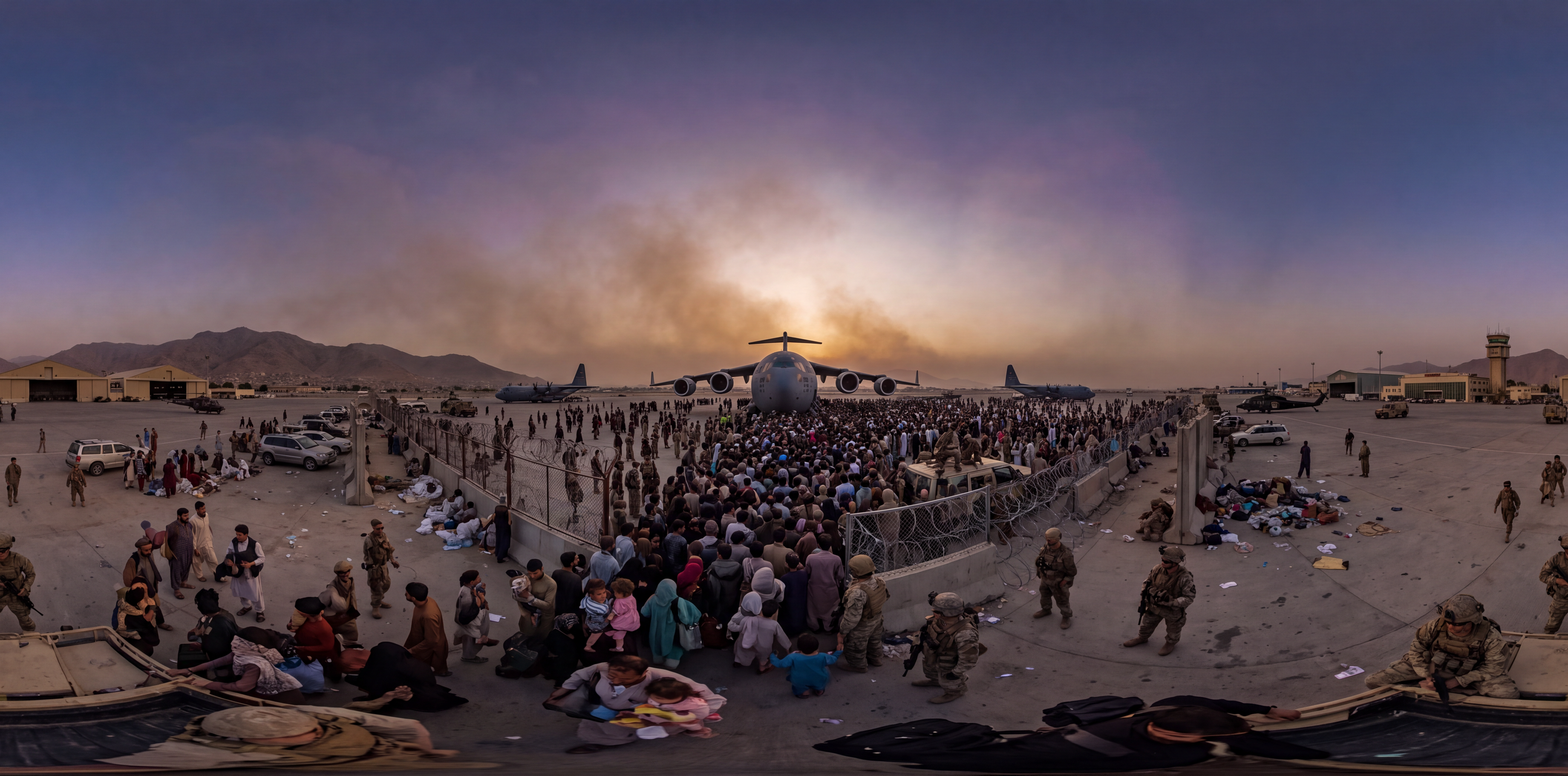 360° scene from Evacuation Flights at Kabul Airport