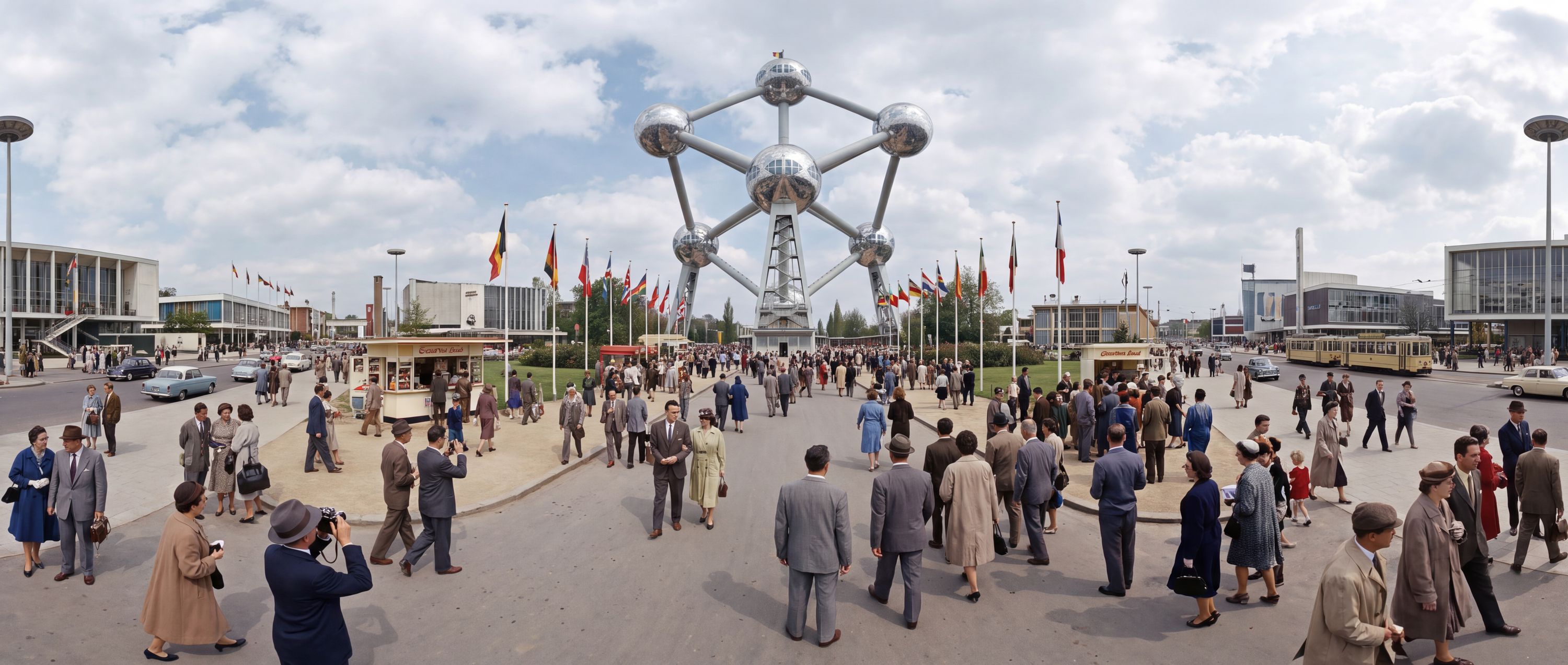 360° scene from Atomium at the Brussels World's Fair