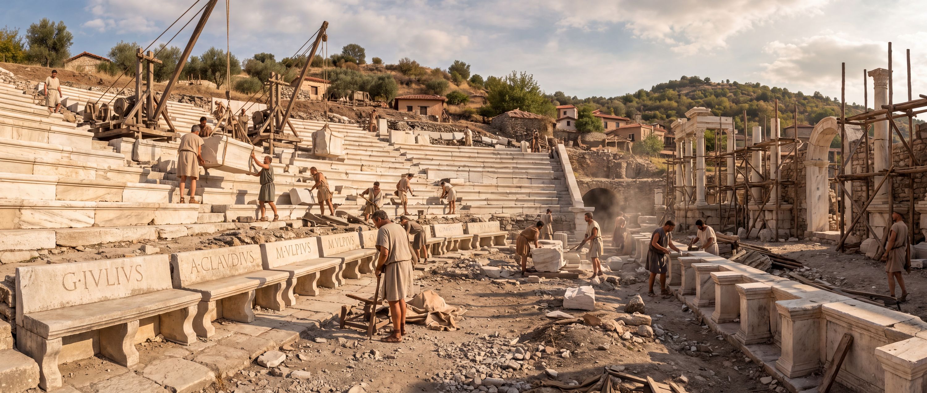 360° scene from Building the Roman Theatre of Philippopolis
