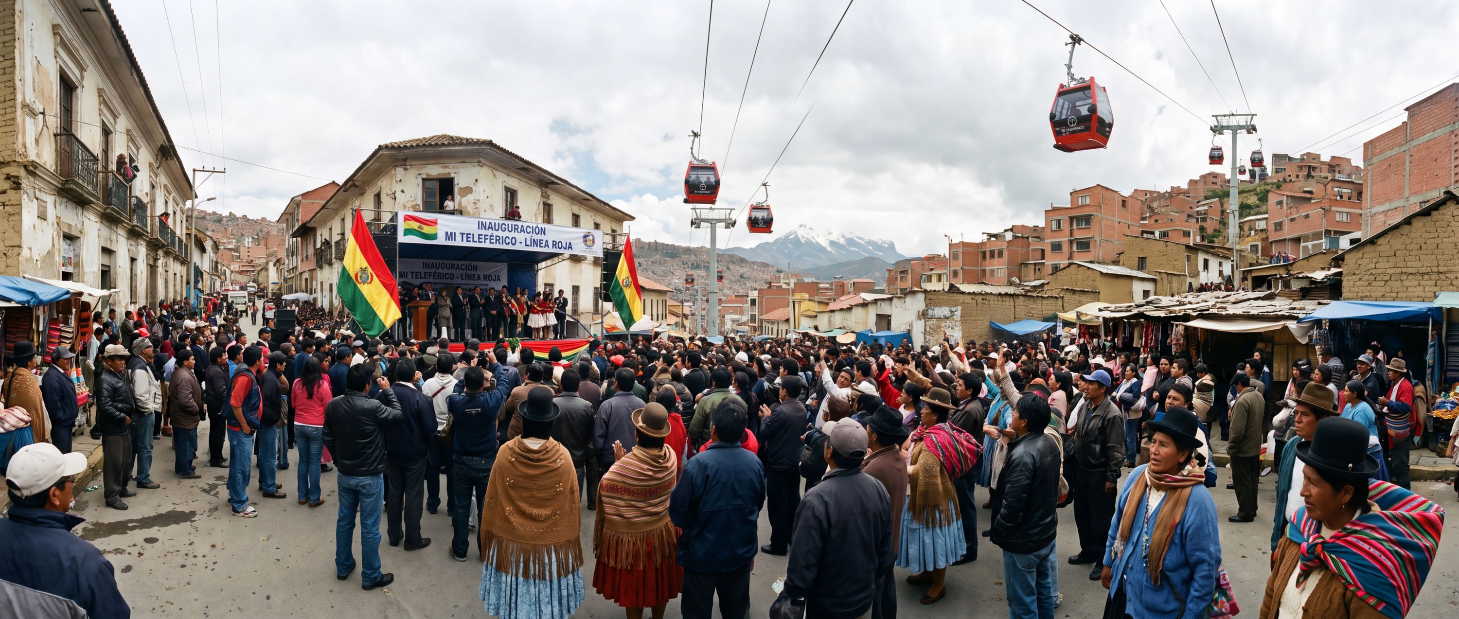 360° scene from Opening of Mi Teleférico Cable Car System