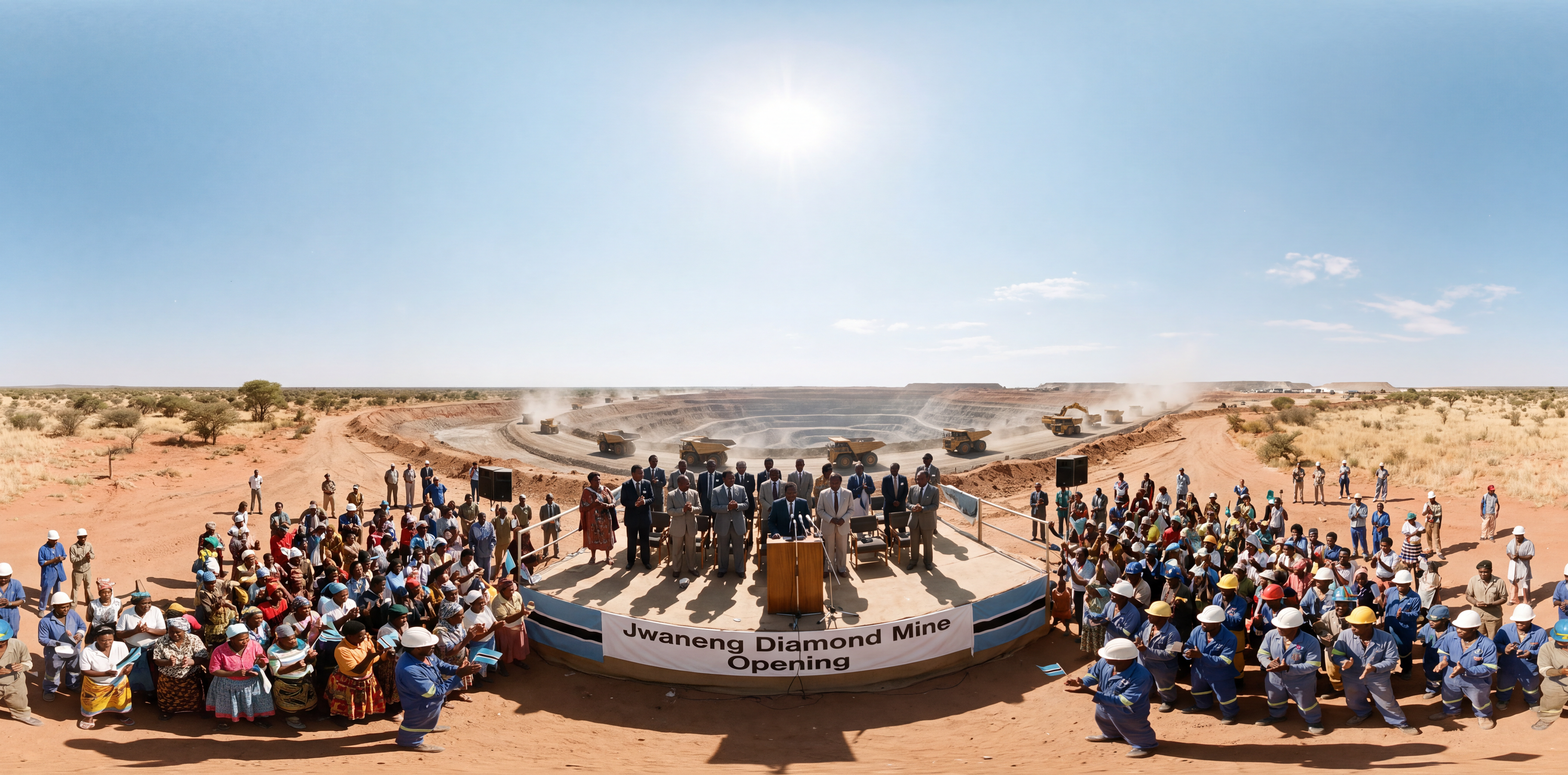360° scene from Opening of Jwaneng Diamond Mine
