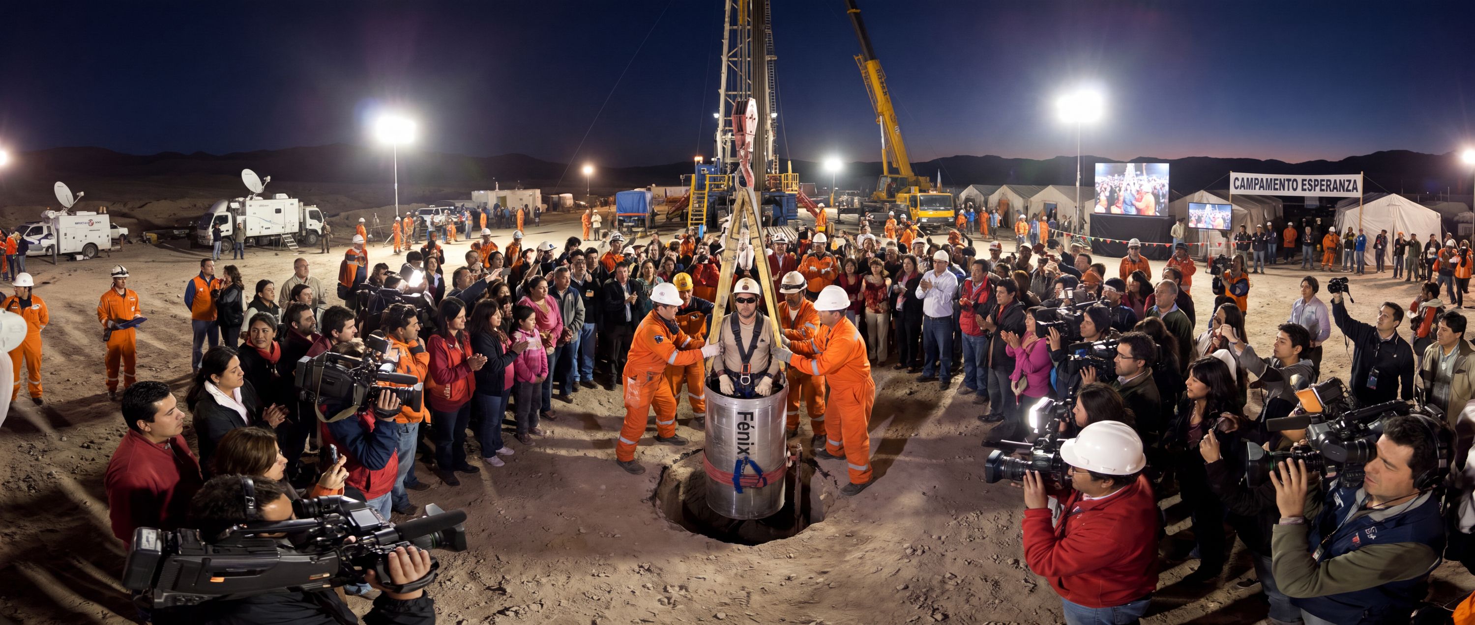 360° scene from Rescue of the 33 Chilean Miners