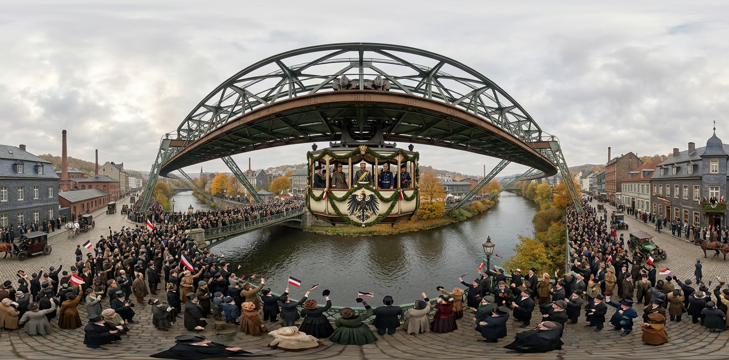 360° scene from Opening of the Wuppertal Schwebebahn