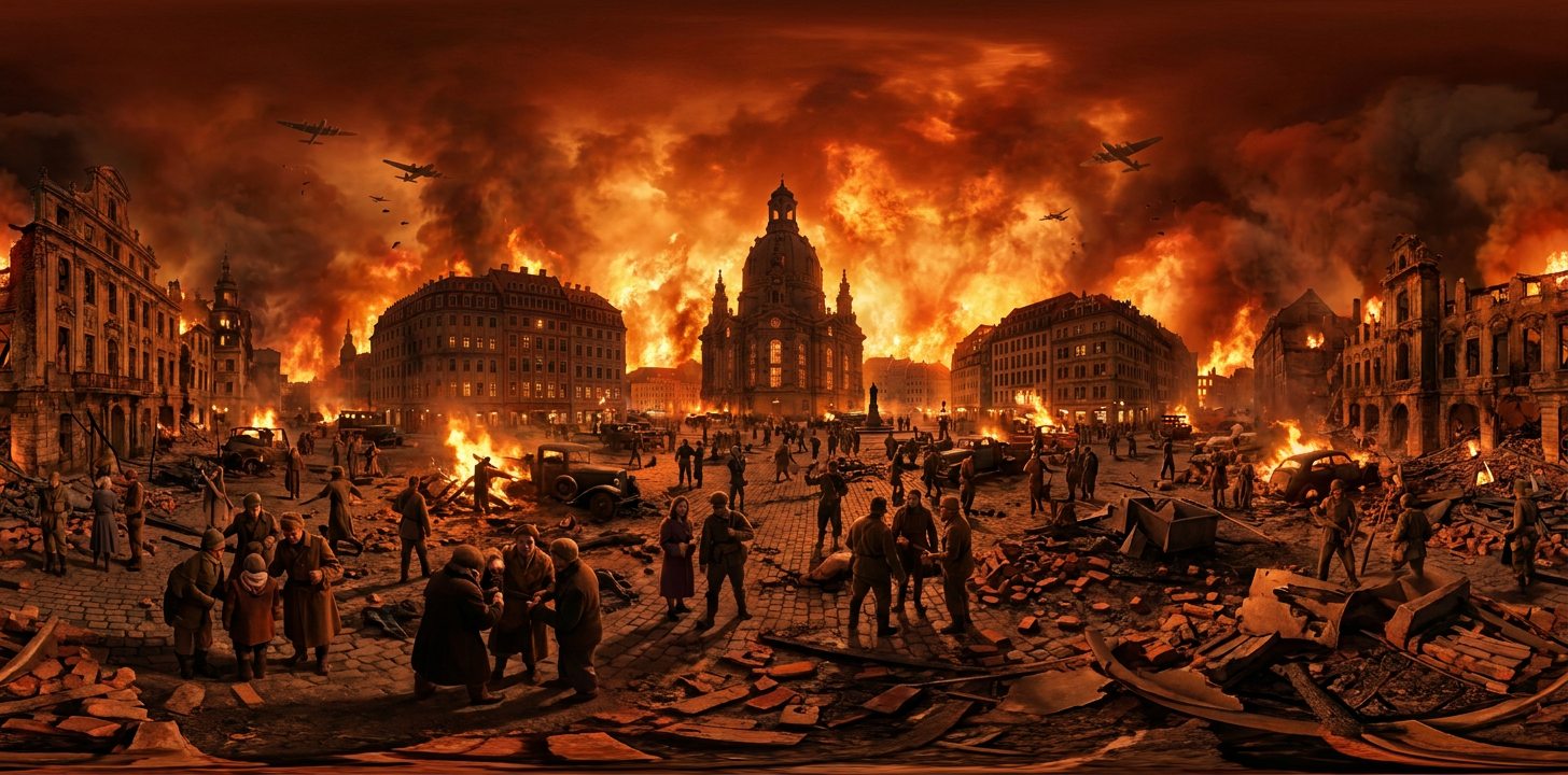 360° scene from Destruction of Dresden by Firebombing
