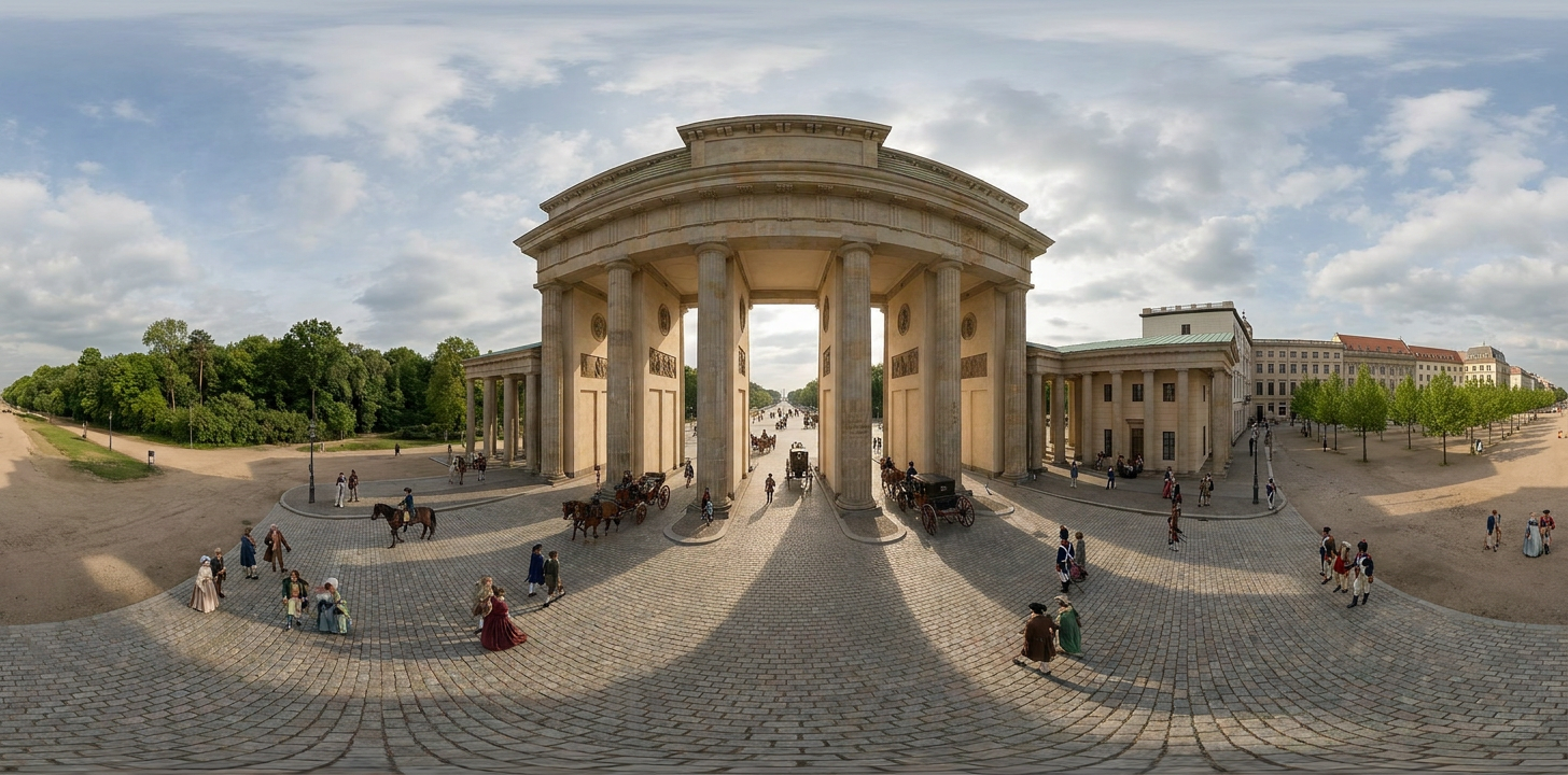 360° scene from Completion of the Brandenburg Gate