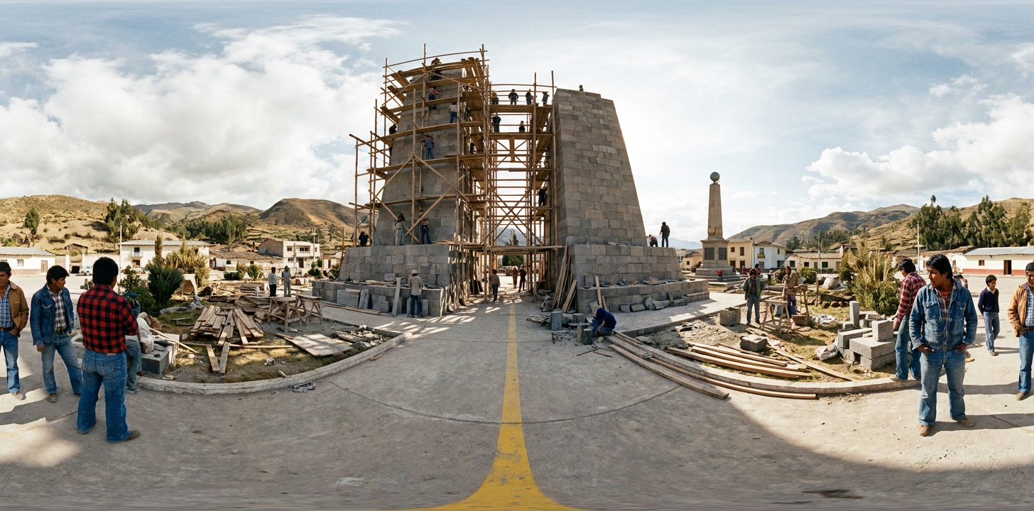 360° scene from Mitad del Mundo Monument Under Construction