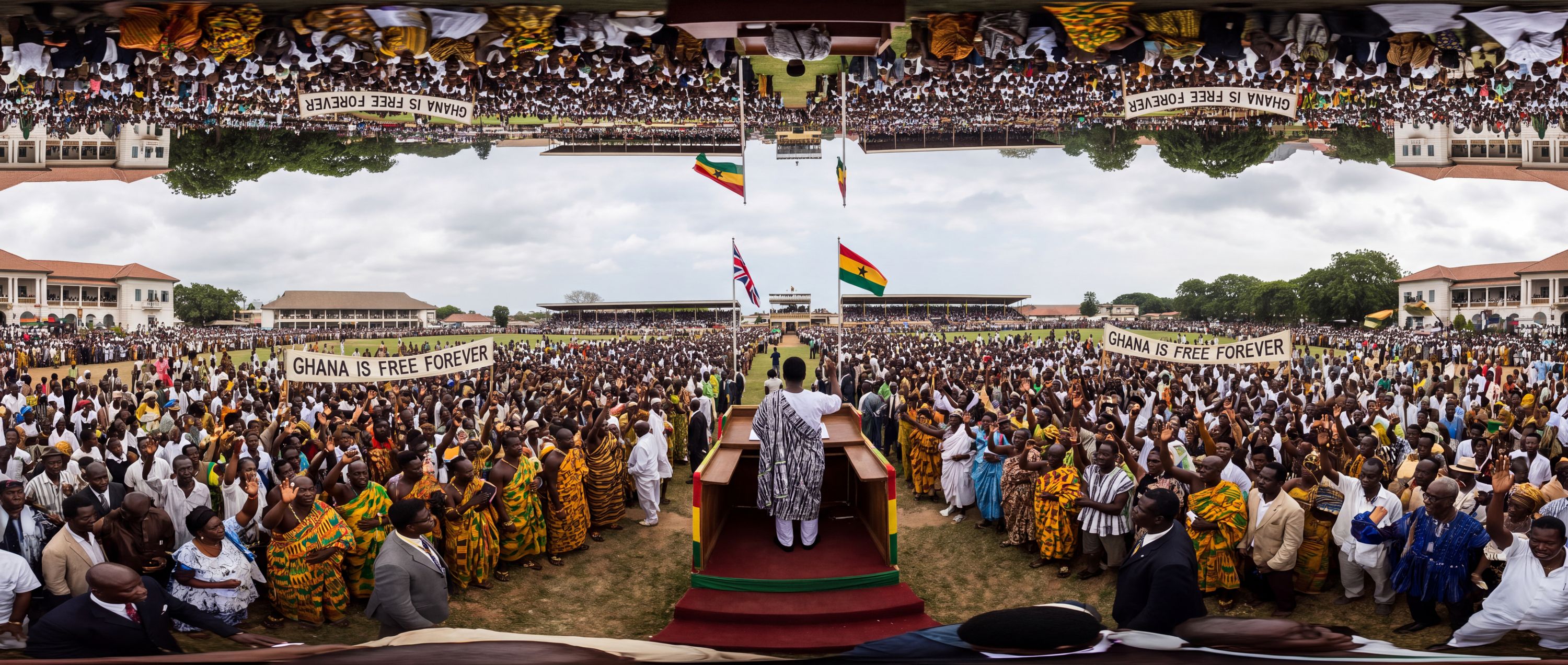 360° scene from Kwame Nkrumah Declares Ghana's Independence