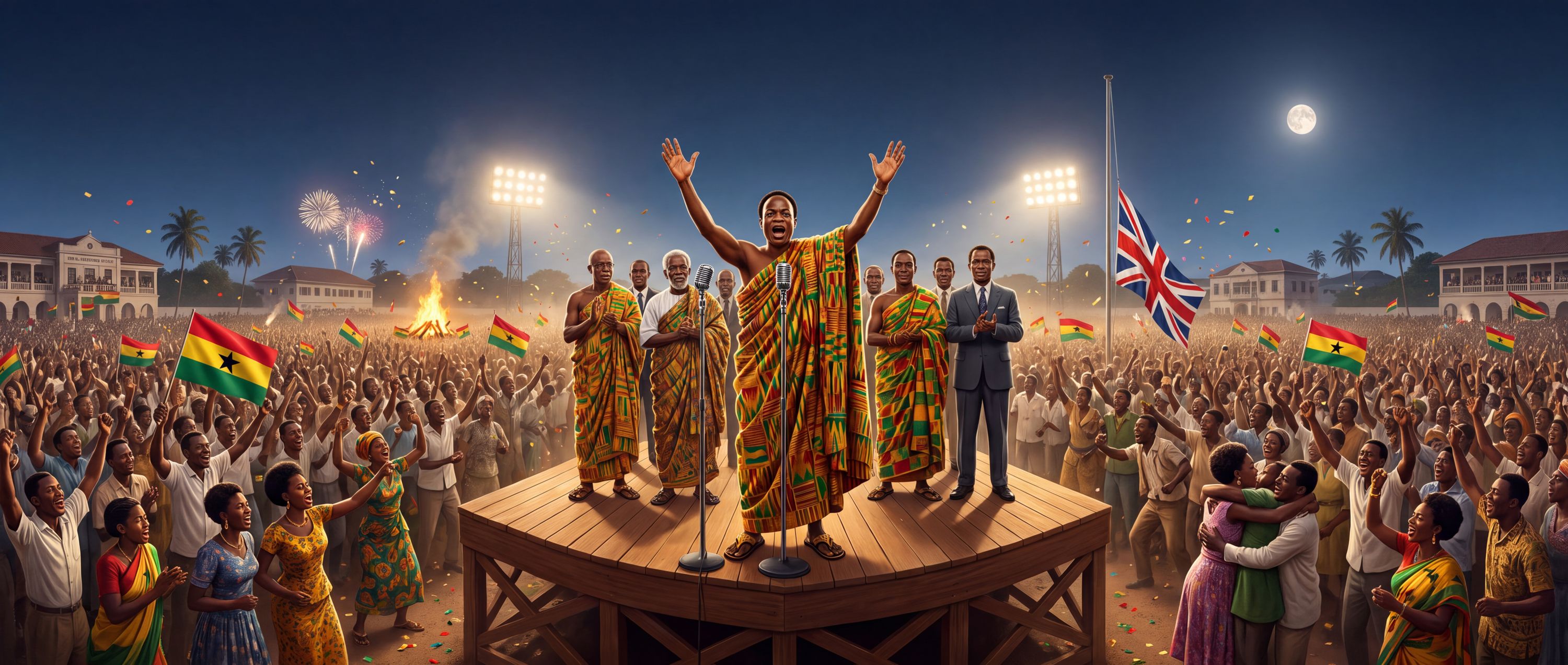 360° scene from Kwame Nkrumah Declaring Independence
