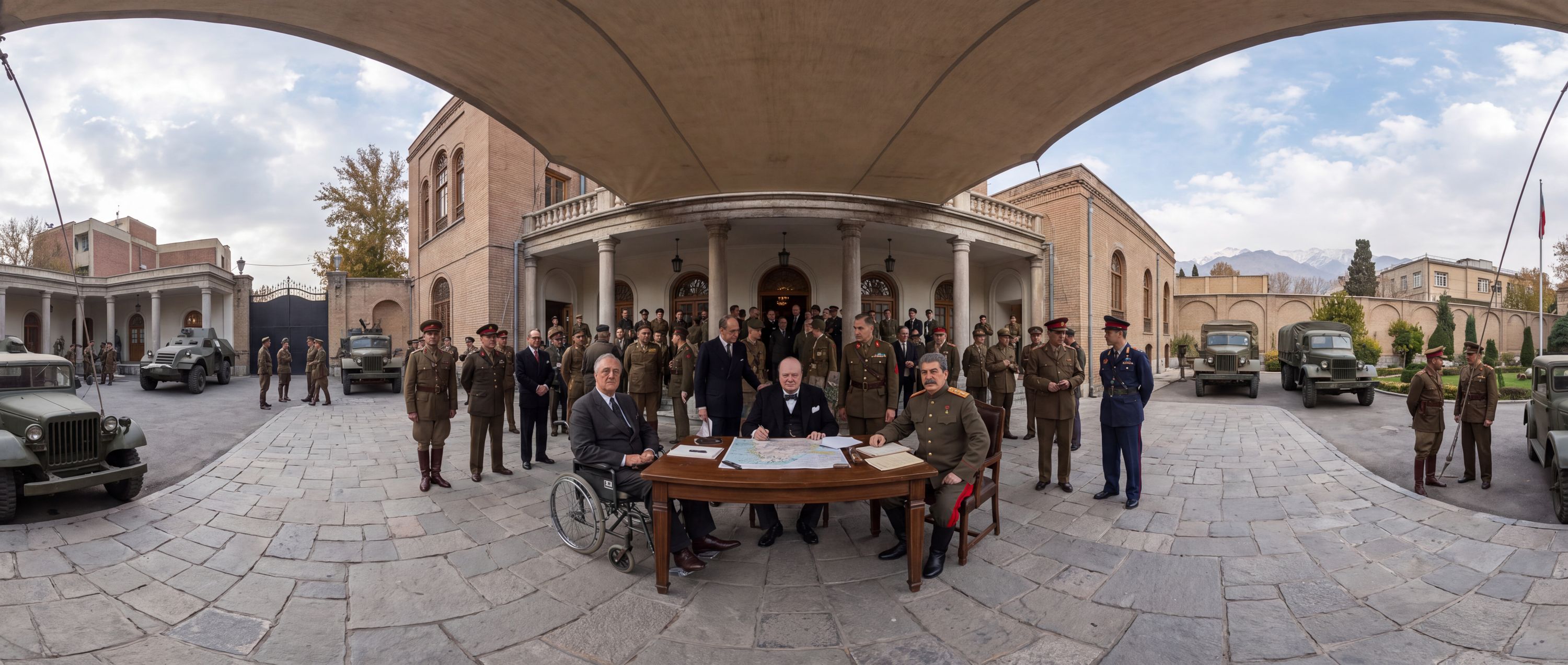 360° scene from The Big Three Meet at Tehran Conference
