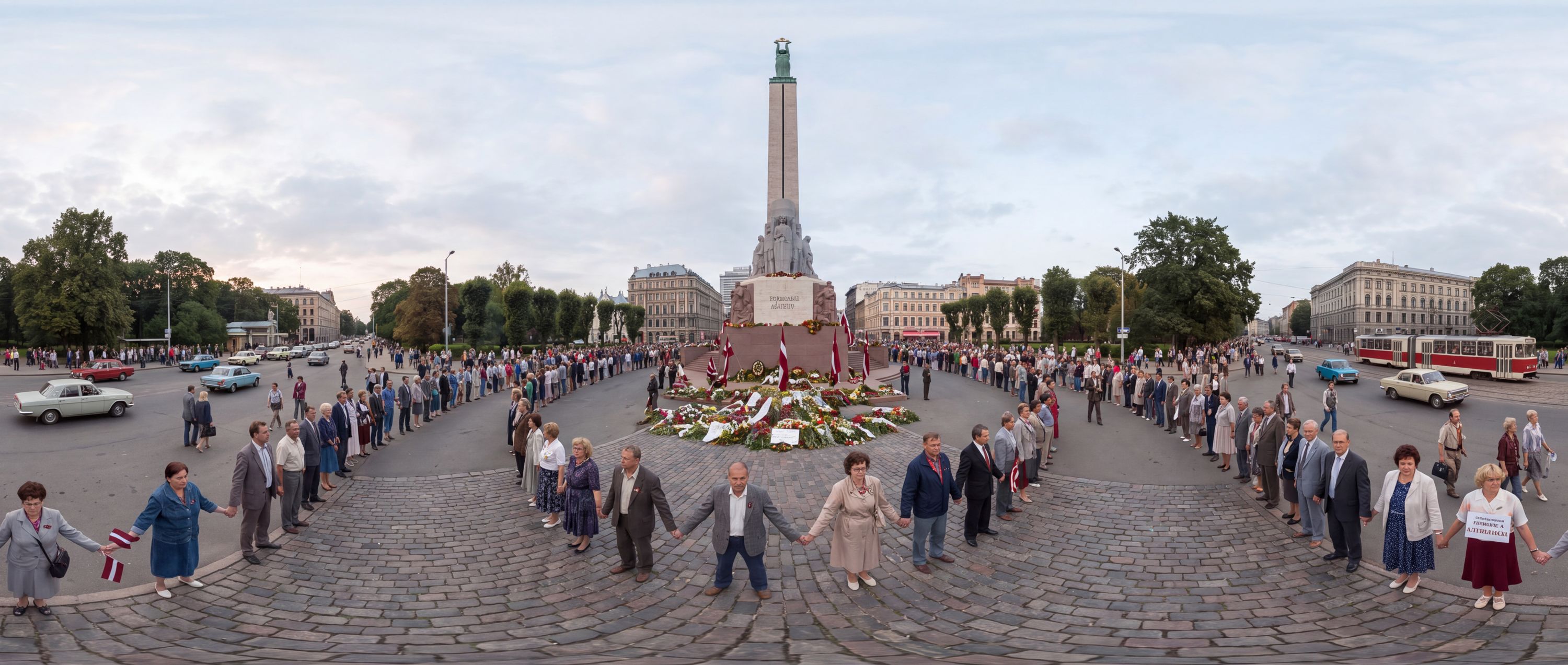 360° scene from The Baltic Way at Freedom Monument