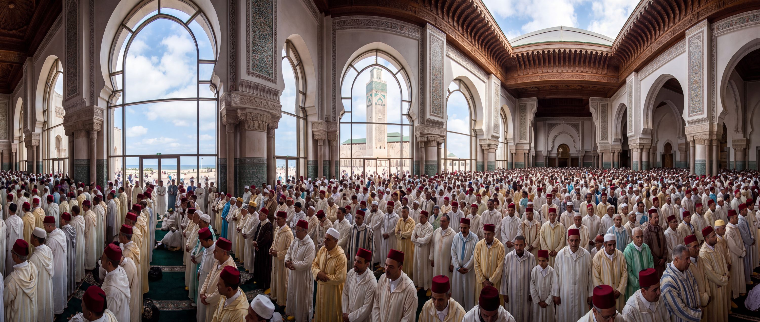 360° scene from Completion of the Hassan II Mosque