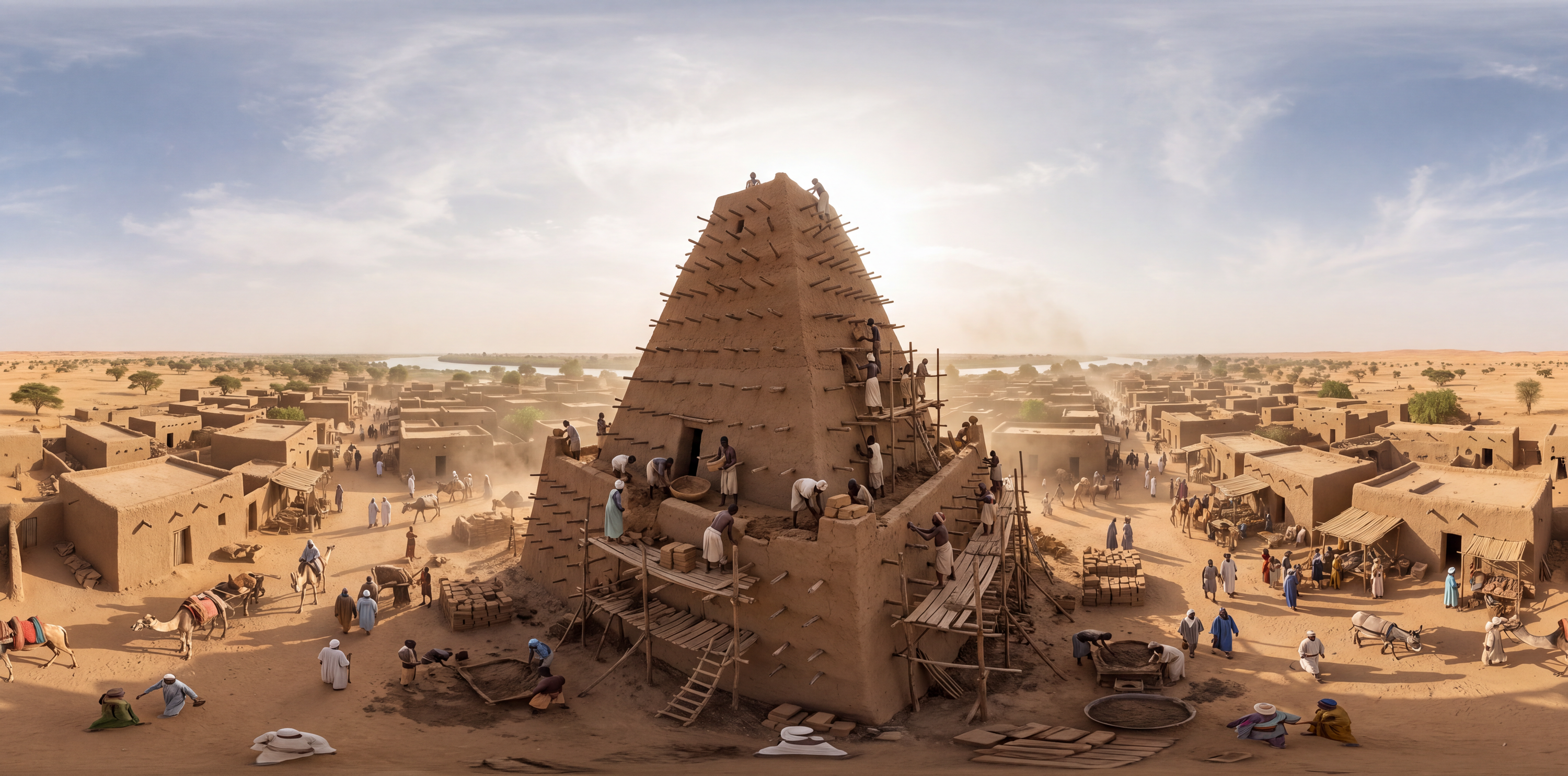 360° scene from Construction of the Tomb of Askia