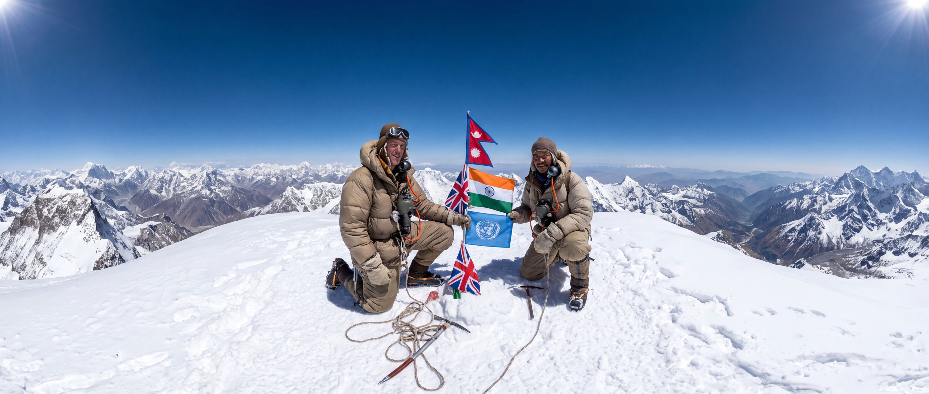 360° scene from First Summit of Mount Everest