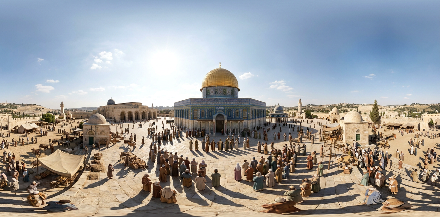 360° scene from Completion of the Dome of the Rock
