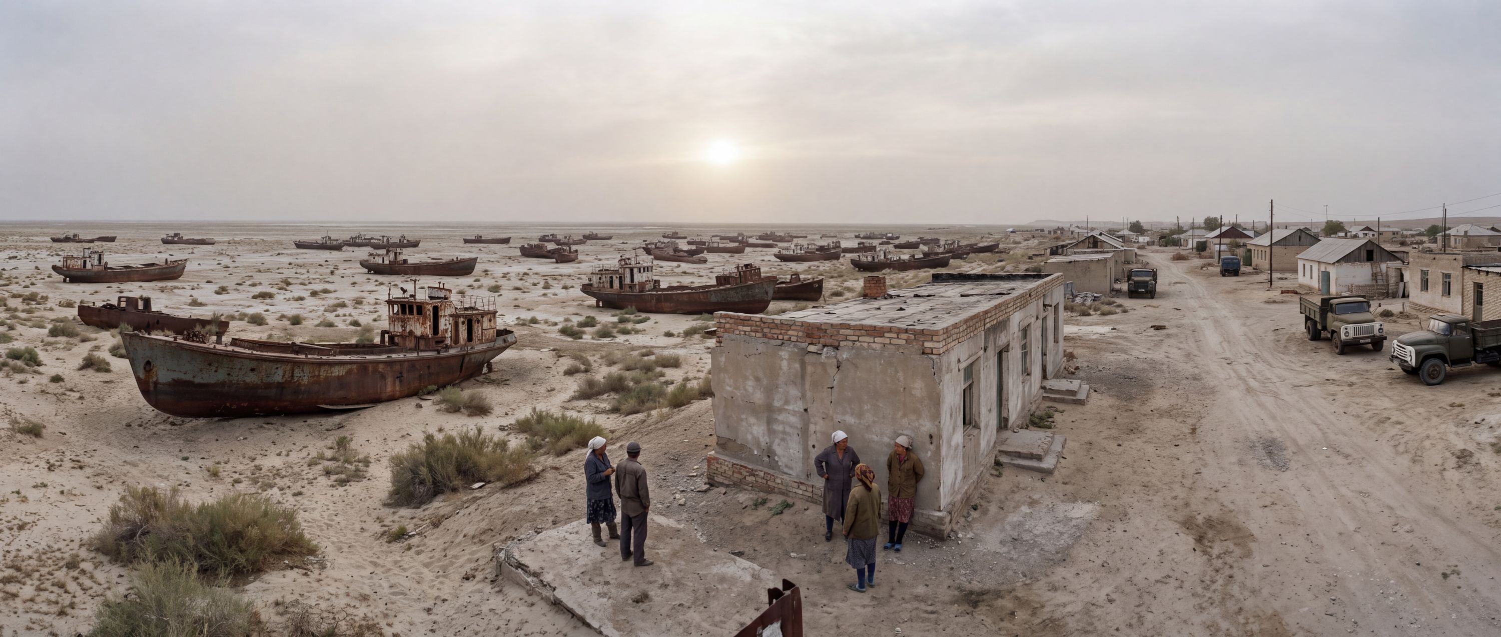 360° scene from Aral Sea Ships Stranded in Muynak