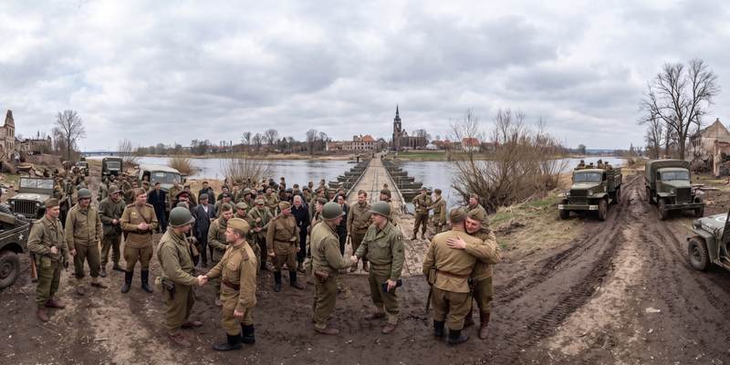 East Meets West at the Elbe River in 1945 — 360° scene from the July 23, 2026 daily challenge