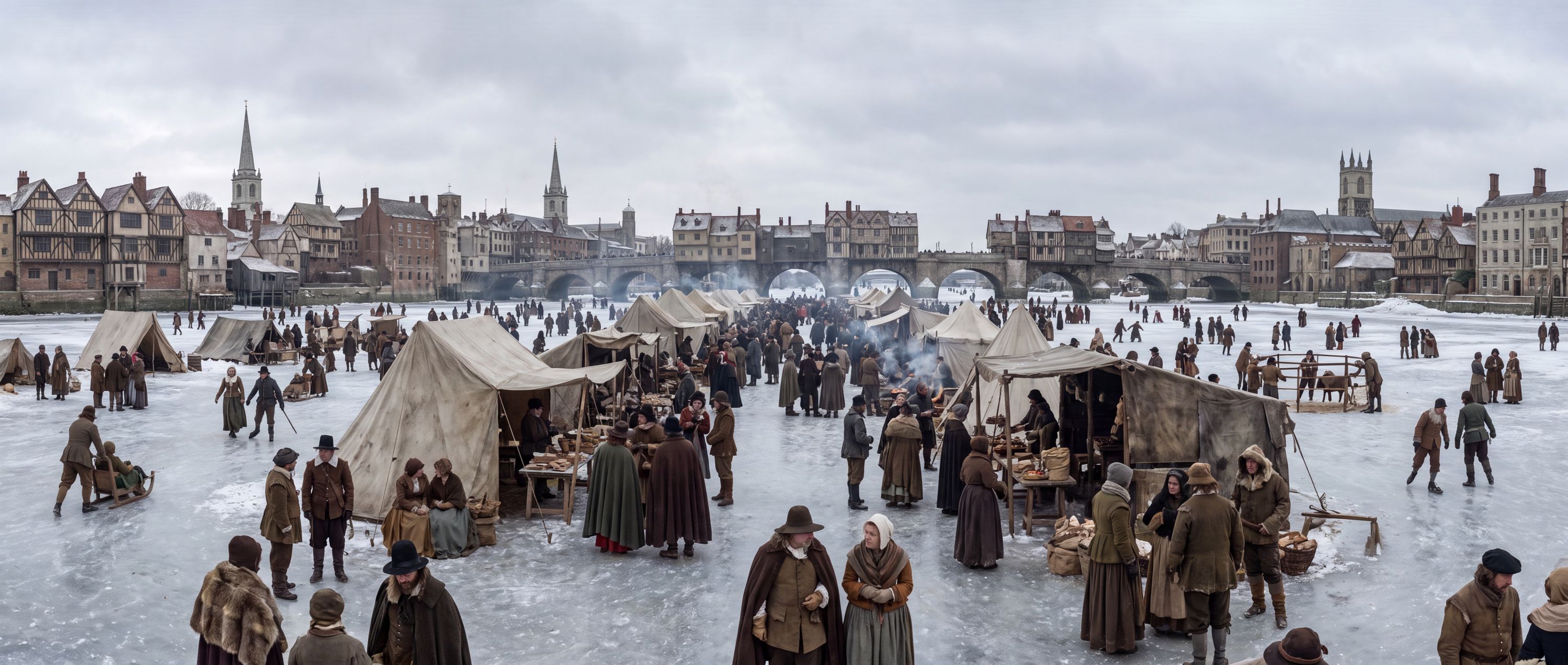 The Great Frost Fair on the Thames in 1683 — 360° scene from the July 26, 2026 daily challenge