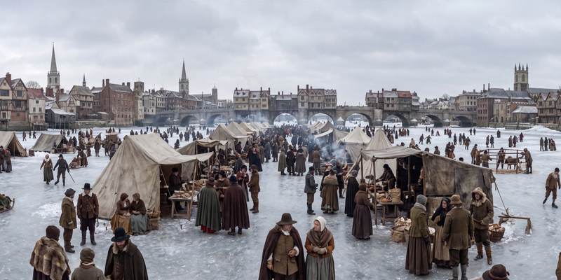 The Great Frost Fair on the Thames in 1683 — 360° scene from the July 26, 2026 daily challenge