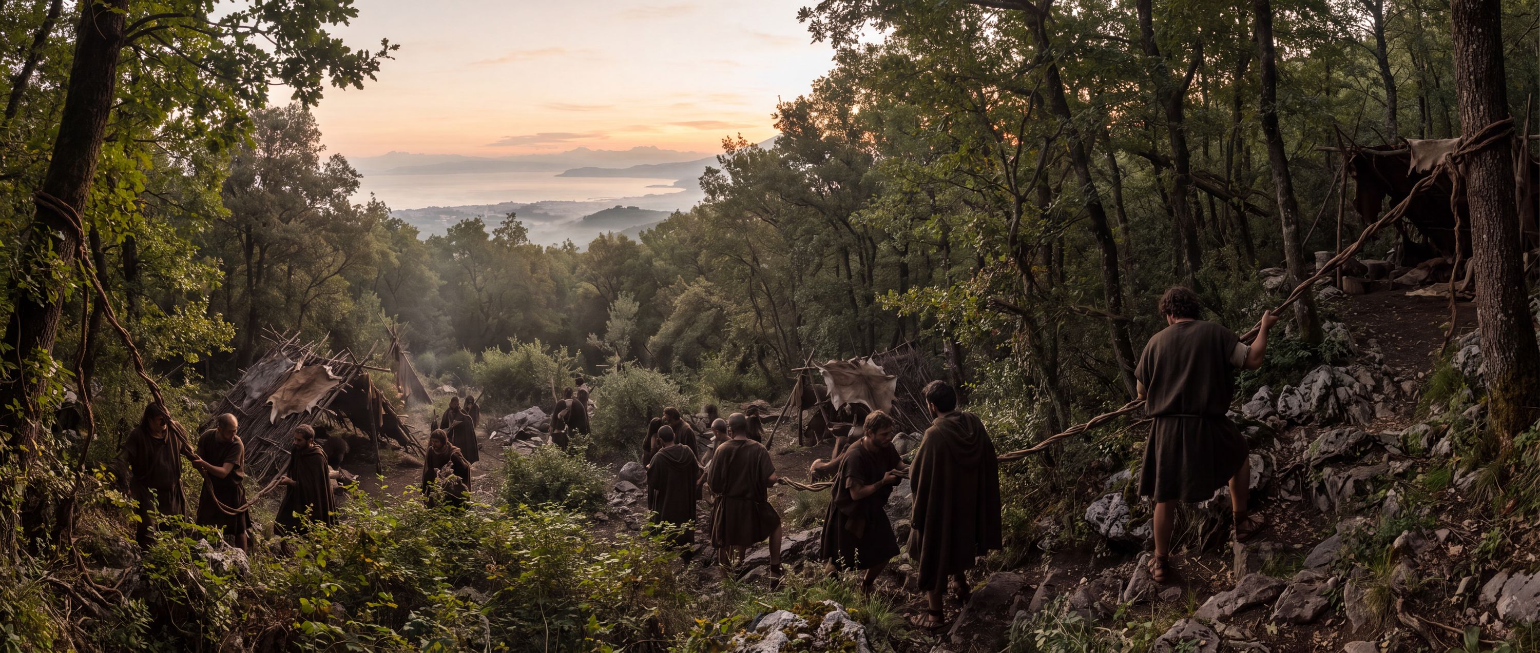 360° scene from Spartacus Descends the Volcano