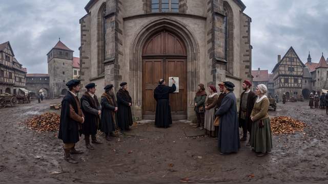 Nailing the 95 Theses — scene from the July 30, 2026 daily challenge
