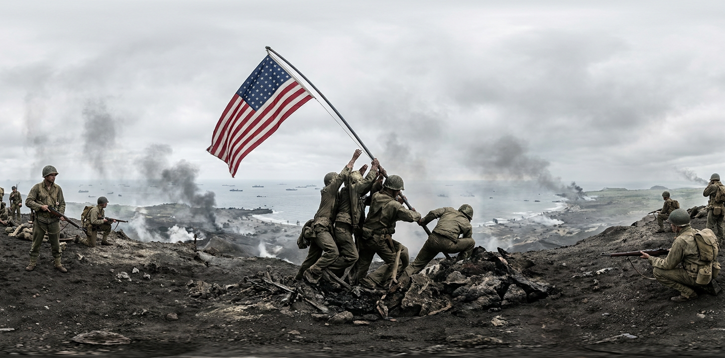 360° scene from Raising the Flag on Iwo Jima