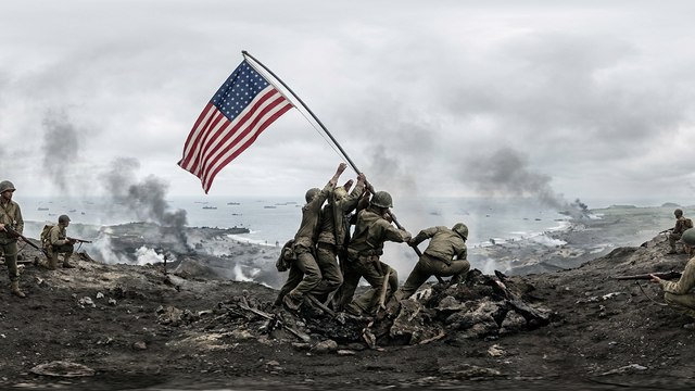 Raising the Flag on Iwo Jima — scene from the August 6, 2026 daily challenge