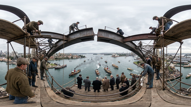 Joining the Sydney Harbour Bridge Arches — scene from the August 7, 2026 daily challenge