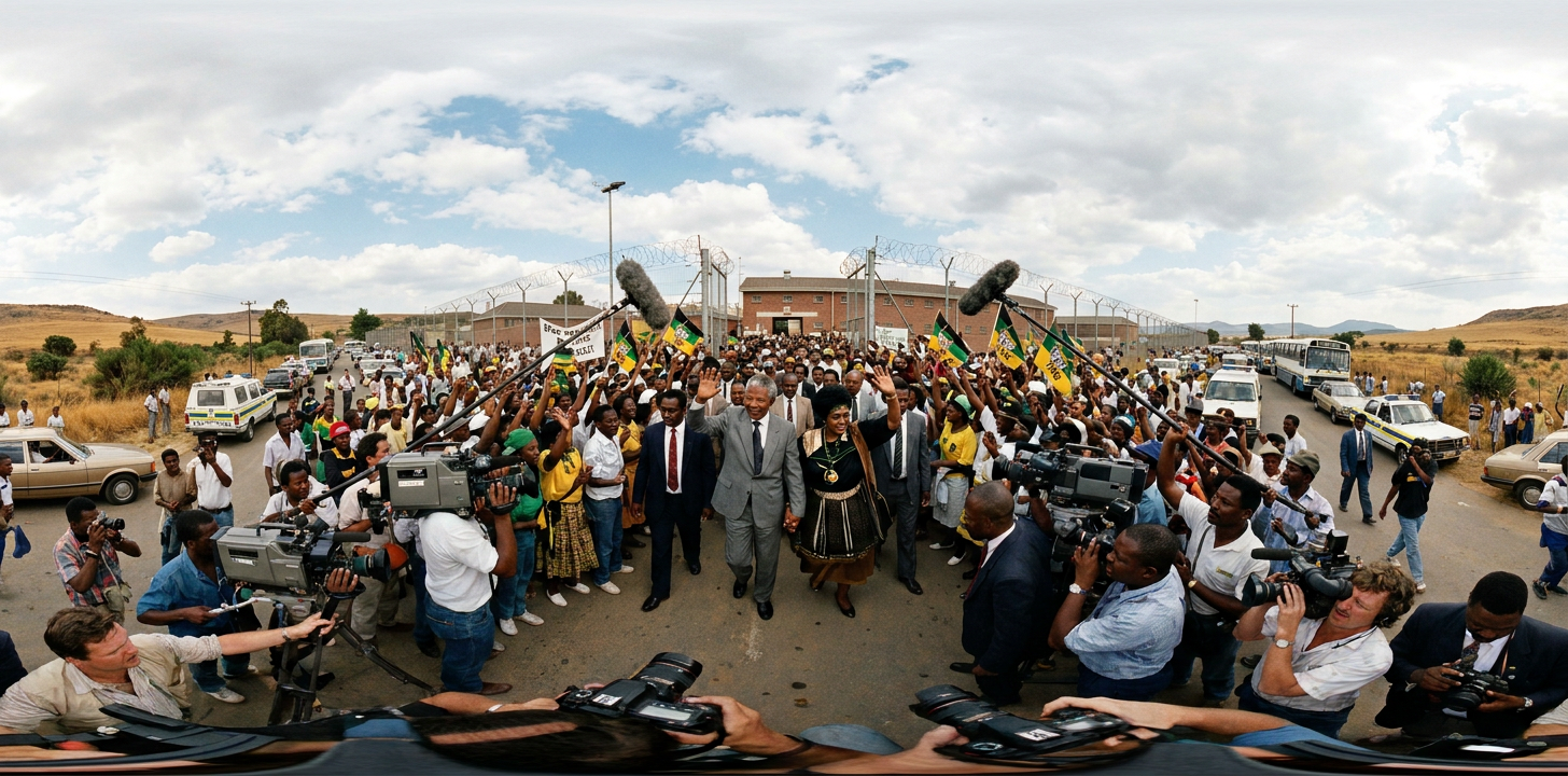 360° scene from Nelson Mandela Released from Prison