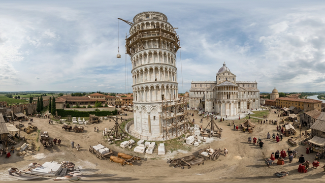 Construction of the Leaning Tower — scene from the August 10, 2026 daily challenge