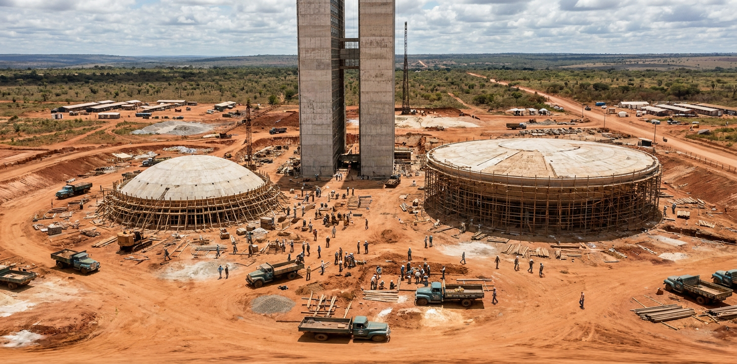 360° scene from Construction of the National Congress in Brasília