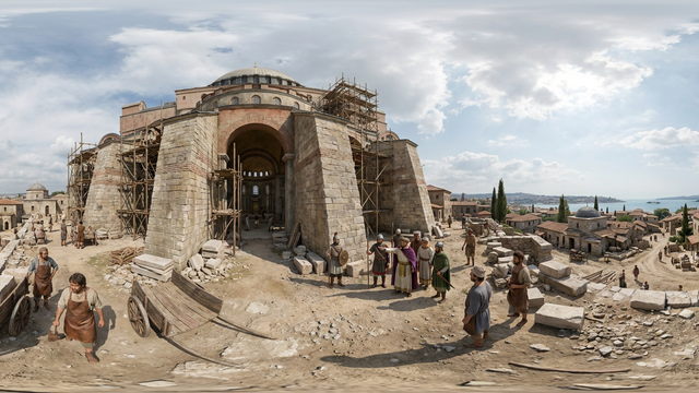 Construction of the Hagia Sophia — scene from the August 13, 2026 daily challenge
