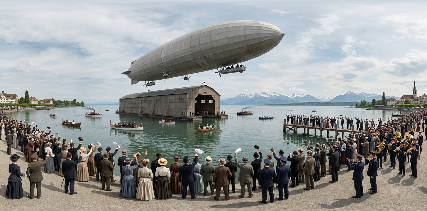360° scene from Maiden Flight of the First Zeppelin