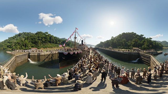 SS Ancon Opens the Panama Canal — scene from the August 23, 2026 daily challenge