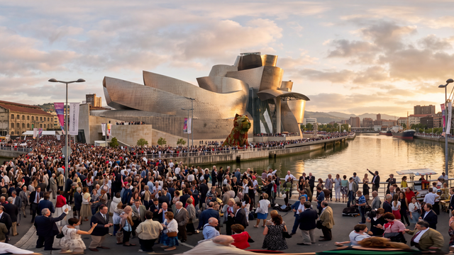 Guggenheim Museum Bilbao Grand Opening — scene from the August 28, 2026 daily challenge