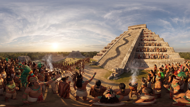 Observing the Equinox at Chichen Itza — scene from the August 31, 2026 daily challenge