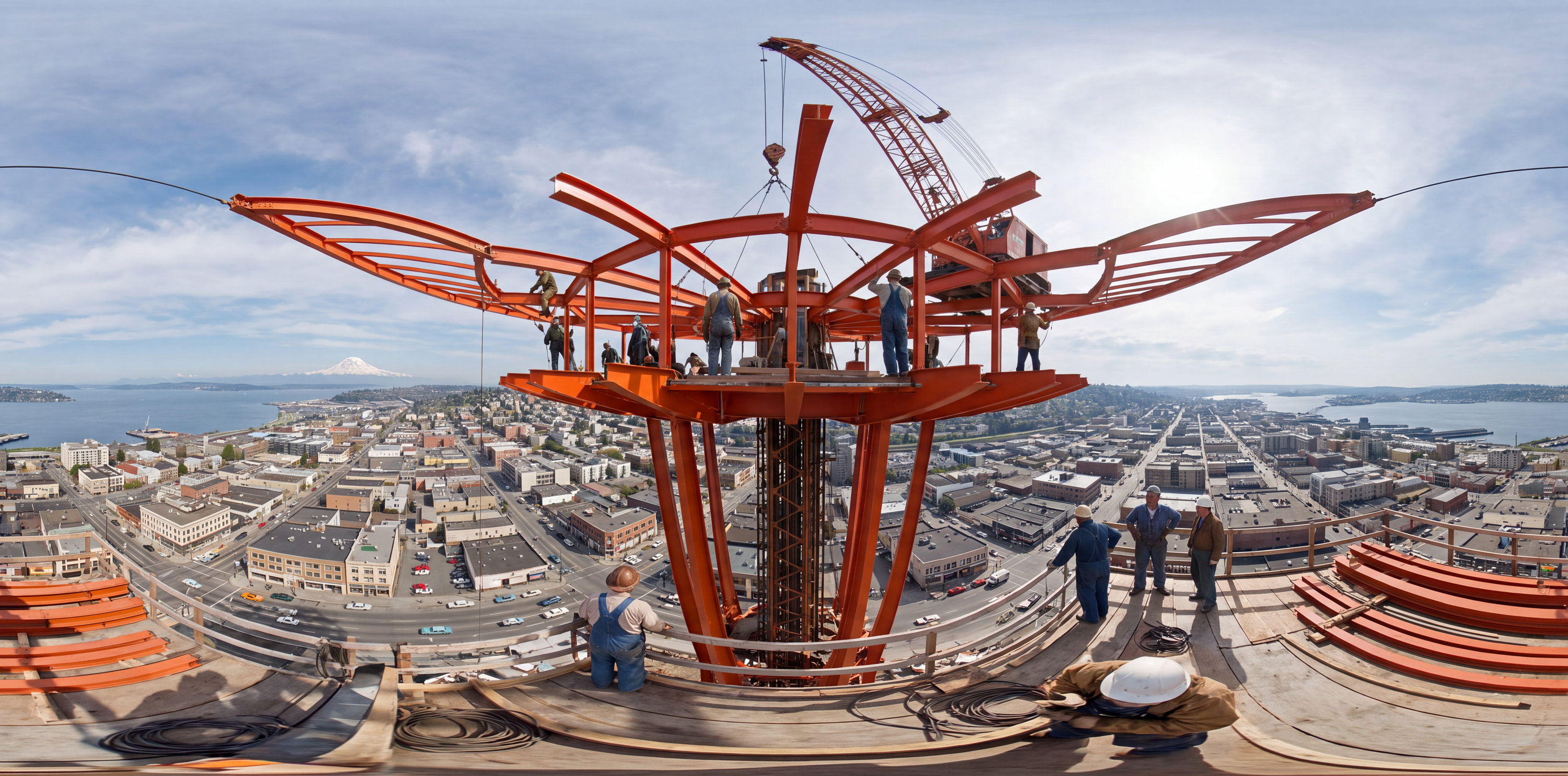 Space Needle Saucer Construction — scene from the September 5, 2026 daily challenge