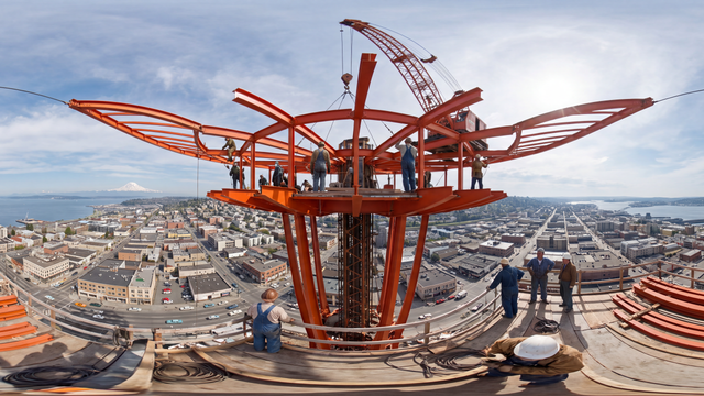 Space Needle Saucer Construction — scene from the September 5, 2026 daily challenge