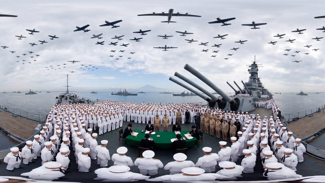 Japanese Surrender on the USS Missouri — scene from the September 9, 2026 daily challenge