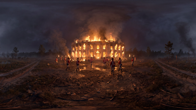 British Troops Burn the White House — scene from the September 10, 2026 daily challenge