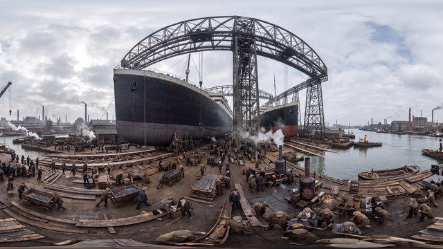 Construction of the RMS Titanic — scene from the September 17, 2026 daily challenge