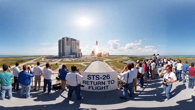 Discovery Returns America to Space — scene from the September 29, 2026 daily challenge