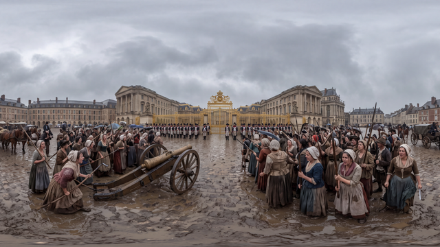Bread Marchers Arrive at Versailles — scene from the October 5, 2026 daily challenge