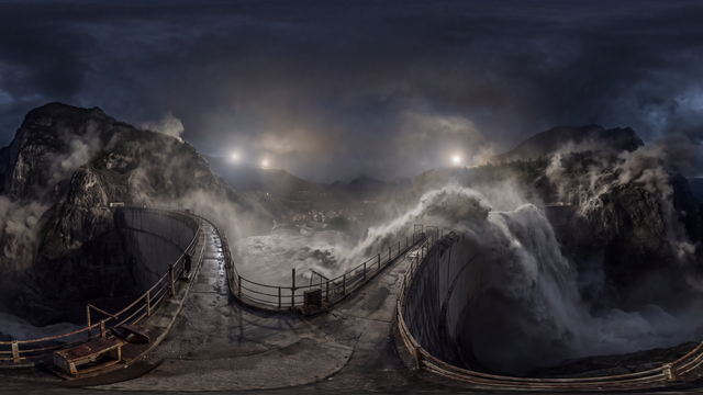A Wave Overtops the Vajont Dam — scene from the October 9, 2026 daily challenge