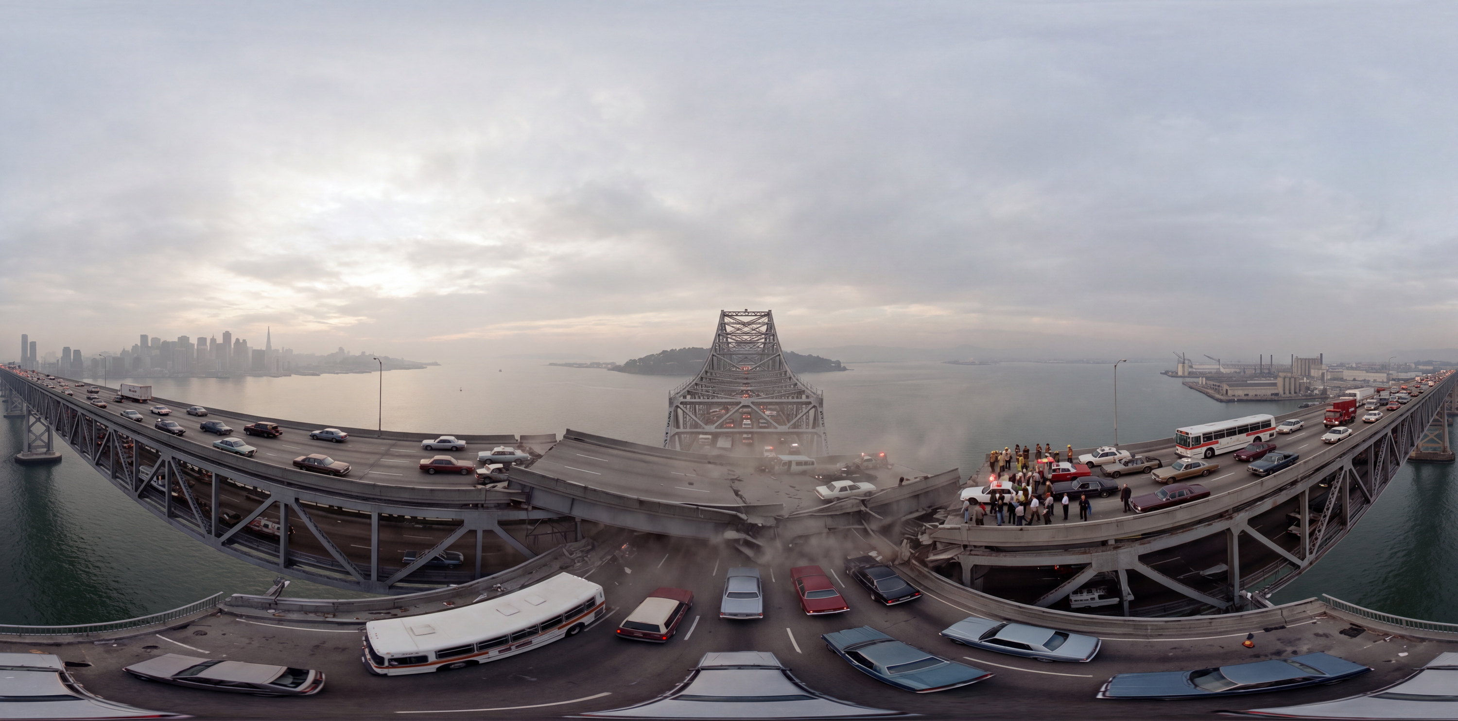 Earthquake Breaks the Bay Bridge — scene from the October 17, 2026 daily challenge