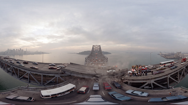 Earthquake Breaks the Bay Bridge — scene from the October 17, 2026 daily challenge